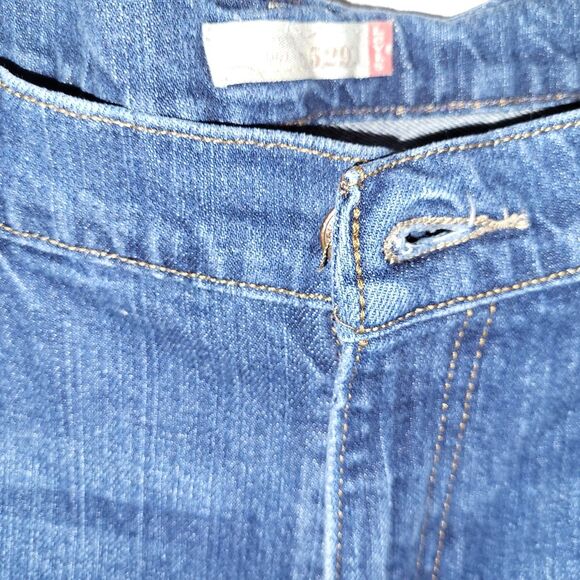 Levi's Blue Flare Wide Leg Jeans with Classic Style - Size 14 - Picture 3 of 4